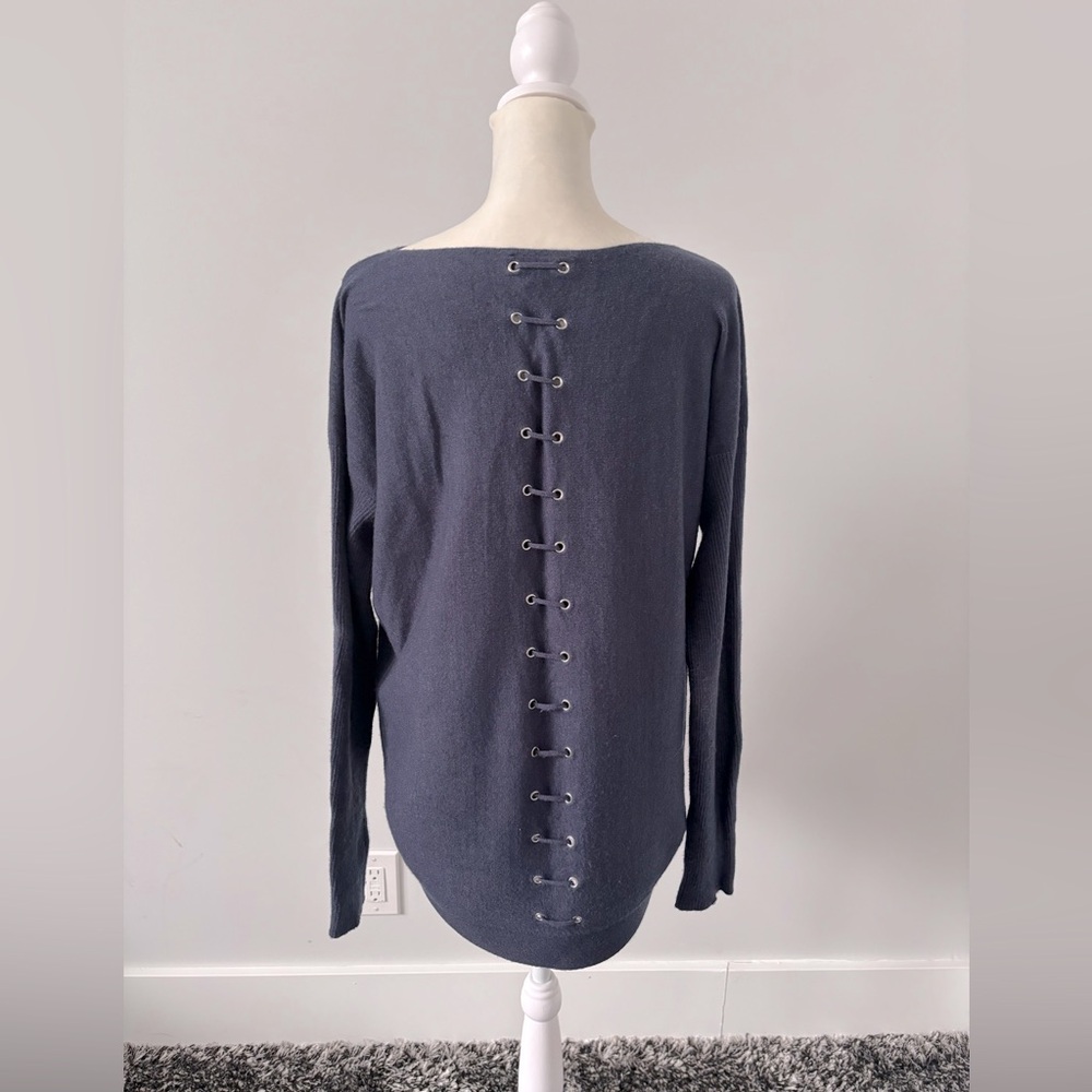 Charlie B Knit Sweater with Back Lace-up Detail